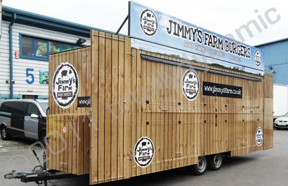 Catering trailer wrapped for Jimmys Farm by Totally Dynamic London