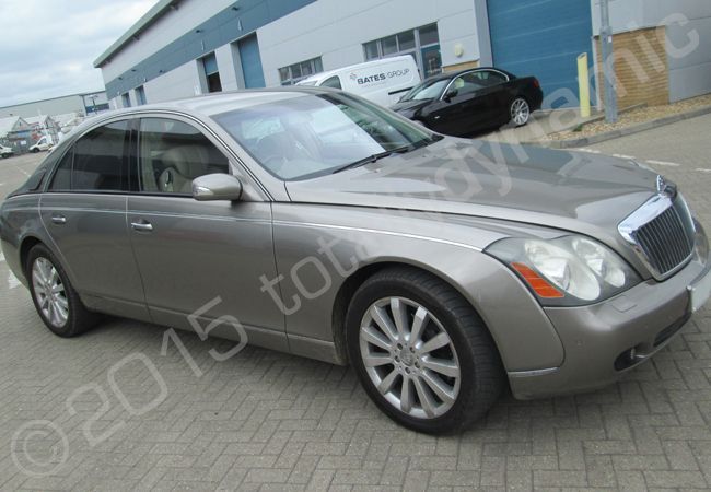 Maybach 57 fully wrapped in a gloss white vinyl car wrap by Totally Dynamic South London