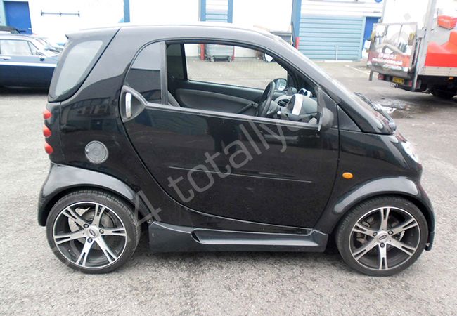 Smart car fully vinyl wrapped in a replica of Lewis Hamiltons 2014 championship winning helmet by Totally Dynamic North London