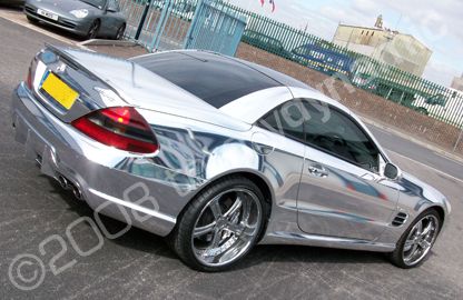 Mercedes SL Chrome wrapped by Totally Dynamic North London