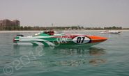 Superstock Powerboats vinyl wrapped for exhibition race in the UAE by Totally Dynamic Southampton
