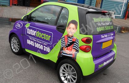 Smart Fortwo wrapped in printed vinyl car wrap by Totally Dynamic North London