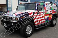 Hummer H2 wrapped with a printed design by Totally Dynamic North London