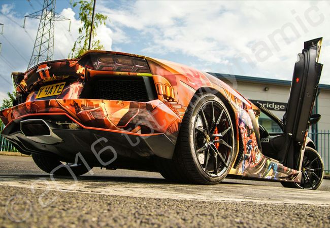 Lamborghini Aventador wrapped for the 2016 Modball Rally