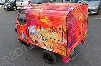 Piaggio Ape fully wrapped in printed design by Totally Dynamic North London