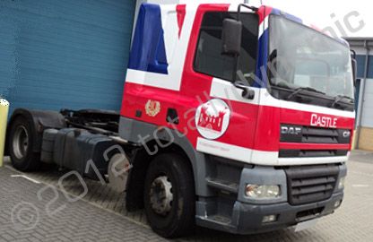 DAF CF cab fully wrapped in union flag design by Totally Dynamic South London