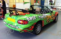 Mazda MX5 track car wrapped in printed wrap by Totally Dynamic Southampton