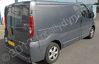 Vauxhall Vivaro Sportive van wrapped in gloss black vinyl with cut vinyl graphics overlaid by Totally Dynamic North London