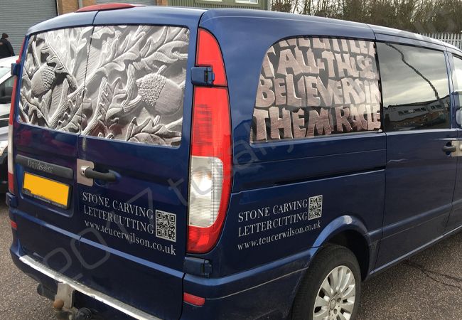 Mercedes Vito part-wrapped for T Wilson Stonecutting