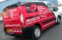 Fiat van wrapped for Protech Property Solutions by Totally Dynamic North London