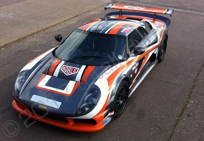 Noble M12 in a full motorsport vinyl car wrap