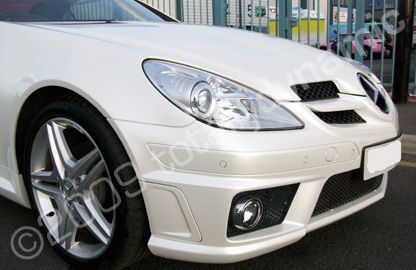 Mercedes SLK wrapped pearlescent white by Totally Dynamic North London
