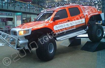 Toyota Hilux Amercian Conversion wrapped in printed chrome by Totally Dynamic South London