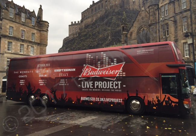 Coach fully vinyl wrapped for Budweiser