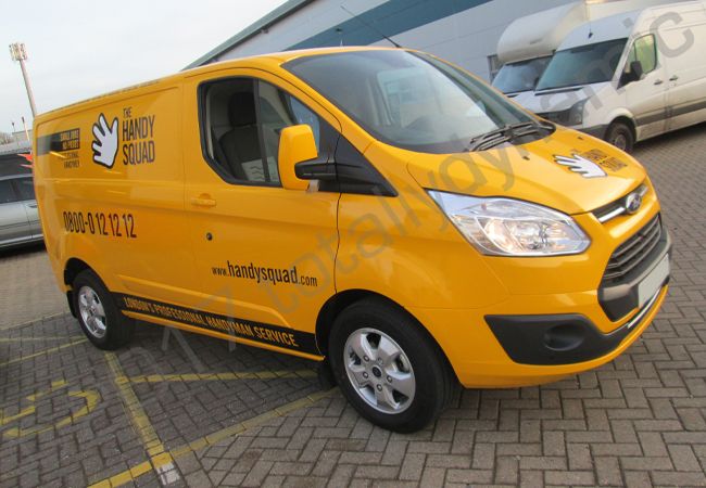 Ford Transit Custom vinyl wrapped for the Handy Squad