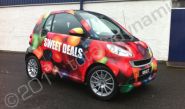 Smart Car in fully printed colour wrap, wrapped by Totally Dynamic Central Scotland