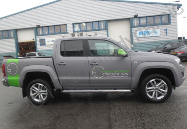 VW Amarok vinyl wrapped for Mark Anthony Construction