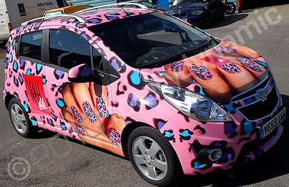 Chevrolet Spark wrapped for Wah Nails by Totally Dynamic North London