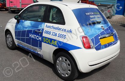 Fiat 500 wrapped with printed graphics by Totally Dynamic North London