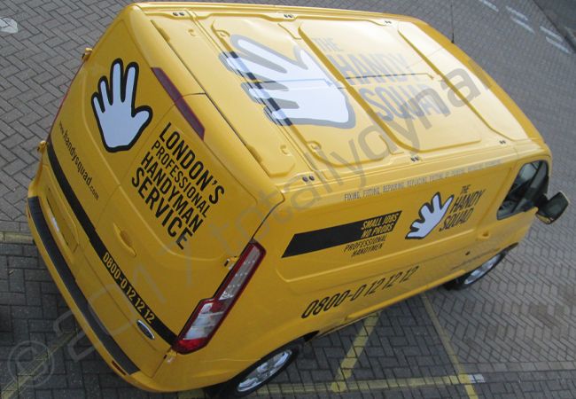Ford Transit Custom vinyl wrapped for the Handy Squad