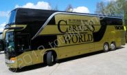 Tour Bus wrapped in metallic gold with print and cut graphics by Totally Dynamic South London