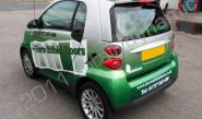 Smart ForTwo with printed metallic vinyl car wrap by Totally Dynamic North London