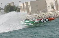 Superstock Powerboats vinyl wrapped for exhibition race in the UAE by Totally Dynamic Southampton