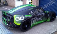 Lotus Elise wrapped in matt printed wrap and green chrome by Totally Dynamic Norfolk