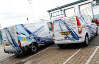 Fleet of vans wrapped for Waste Water Solutions by Totally Dynamic North London