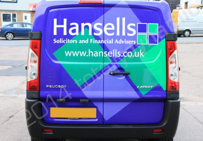 Peugeot Expert van fully wrapped in a printed vinyl van wrap for Hansells Solicitors by Totally Dynamic Norfolk