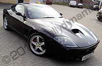 Ferrari 575 wrapped printed  baby blue by Totally Dynamic South London