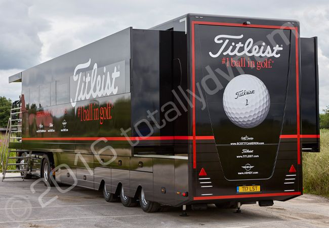Titleists European Tour Support Vehicle fully vinyl wrapped