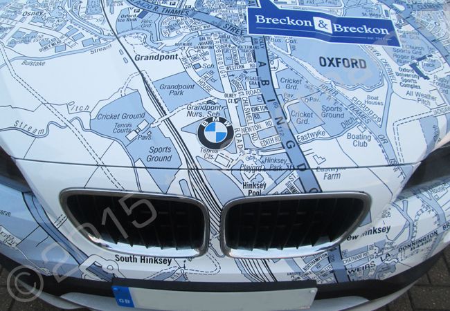 BMW X3 fully vinyl wrapped for Breckon & Breckon in a printed vinyl car wrap design by Totally Dynamic South London
