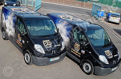Two Renault Trafic vans wrapped for ETS by Totally Dynamic North London