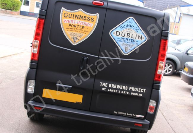 Renault Trafic fully vinyl wrapped in a printed van-wrap design for Guinness by Totally Dynamic Norfolk