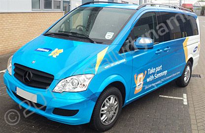 Mercedes Viano fully wrapped in Olympic Torch Relay livery design by Totally Dynamic South London