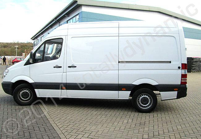 Mercedes Sprinter fleet wrapped in a printed vehicle wrap design for Woods Food Services by Totally Dynamic South London