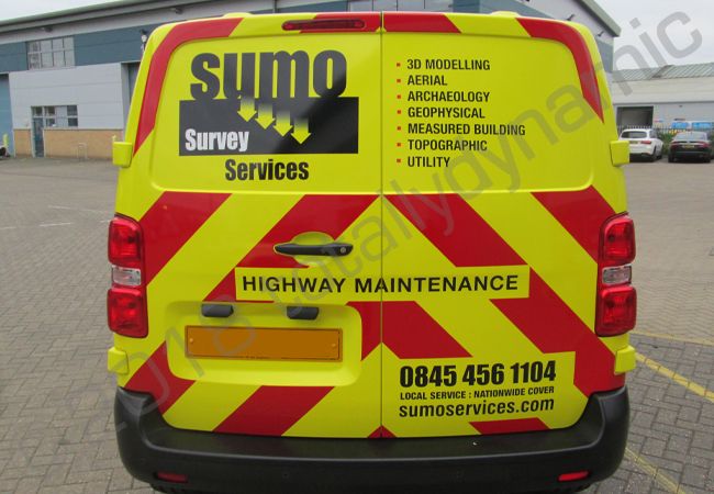 Citroen Dispatch vinyl wrapped in a printed van wrap for Sumo Survey Services