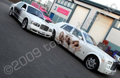 Rolls Royce & Bentley wrapped pearlescent white and graphics by Totally Dynamic North London