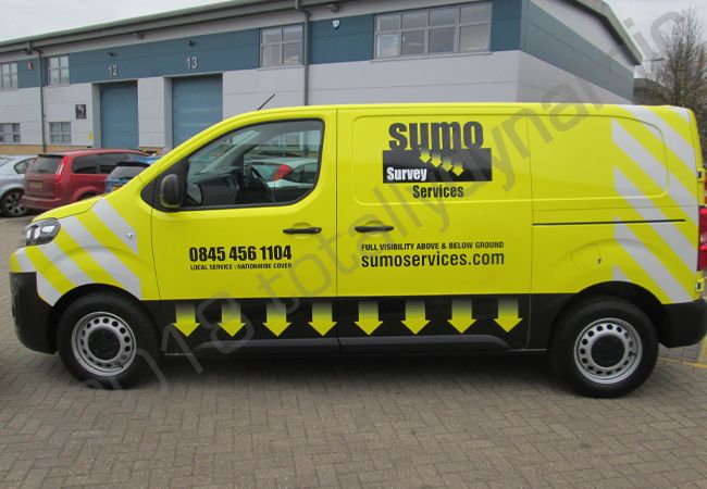 Citroen Dispatch vinyl wrapped in a printed van wrap for Sumo Survey Services