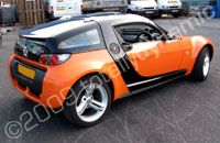 Smart Roadster wrapped orange by Totally Dynamic North London