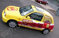 Nissan Mirca wrapepd for Ghengis Grill by Totally Dynamic North London