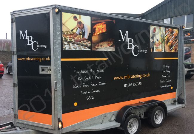 Catering Trailer fully vinyl wrapped for MBC Catering