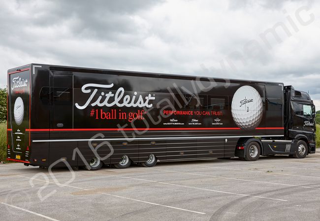 Titleists European Tour Support Vehicle fully vinyl wrapped