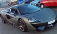 McLaren 570S wrapped in a matt metallic grey vinyl car wrap