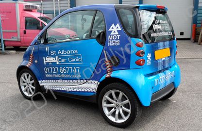 Smart Fortwo wrapped in printed wrap by Totally Dynamic North London