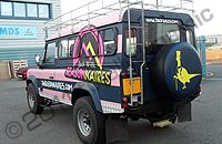 Land Rover Defender 110 LWB wrapped in printed matte wrap by Totally Dynamic North London