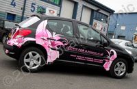Peugeot wrapped for Fit for a Princess by Totally Dynamic North London