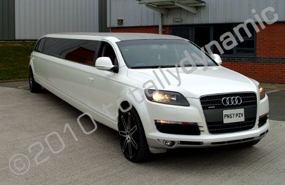 Audi Q7 Stretched Limousine wrapped white by Totally Dynamic Leeds Bradford