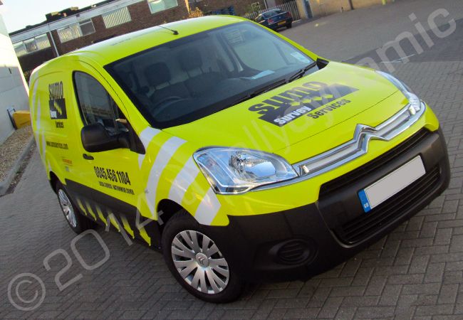 Citroen Berlingo fully wrapped for Sumo Survey Services in a printed vinyl van wrap design by Totally Dynamic South London